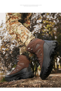 Men Tactical Boots Lace Up Military Army Boot Unisex Work Hiking Shoe Desert Waterproof Brand Climbing Shoe Male Ankle Size Plus