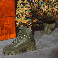 2024 New Winter Work boots Men's Desert Tactical Boots Outdoor Hiking Shoes Men's Leather Desert Combat Ankle Boots Plus Size