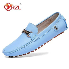 YRZL Men's Loafers Dress Office Shoes Men PU Leather Casual Shoes Lightweight Breathable Comfortable Slip on Driving Shoes Men