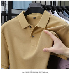 Men's 100% Cotton Polo Shirt - Summer Casual Breathable Tee,19 Colors,Ideal for Golf and Sports,Business Casual,Silk-Like Finish