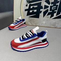 Chunky Sneaker Men Designer Retro Soft Sole Sport Shoes Fashion Casual Leather Fabric Breathable Height Increased Platform Shoes