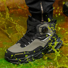 Rotating button Safety Shoes Men Boots work Sneakers Male Steel Toe shoes Protective Boots Puncture-Proof Indestructible shoes
