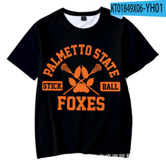New The Foxhole Court Palmetto State Foxes Lacrosse Jersey Cosplay WILDS MINYARD 3D T-shirt Men/Women Graphic Tees Streetwear