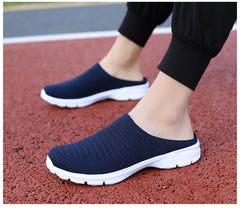 Men Slippers Summer Mesh Breathable Home Indoor Slippers Men Thick Bottom Slides Fashion Couple Walking Shoes Chanclas Hombre