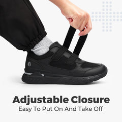 FitVille Diabetic Shoes for Men Extra Wide Width Adjustable Closure Walking Shoes Slip-on Sneakers for Foot Pain Relief Swollen