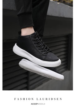 Shoes for Men Fashion Casual Sports Shoes Male Sneakers Trend Genuine Leather 2023 New Flat Running Shoes Large Size 39-46 White