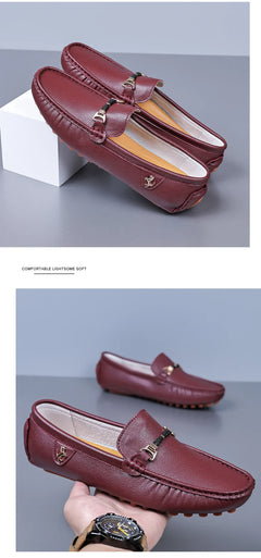 MAEDEF Men's Loafers 2024 Spring Autumn Fashion Shoes Men Classic Brand High Quality Leather Comfy Drive Shoes Boat Casual Shoes