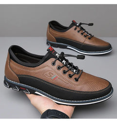 New Men's Leather Flat Casual Shoes Soft Sole Slip on Loafers Business Formal Shoes for Men Zapatos Casuales De Hombre Plus Size