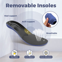 FitVille Men's Diabetic Shoes Extra Wide Slip-On Shoes for Swollen Feet Adjustable Walking Shoes for Elderly Foot Pain Relief
