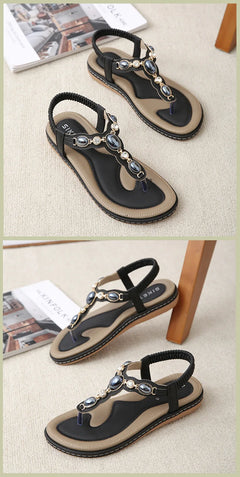Summer New woman sandals Fashion Flats Women Casual Beach Shoes Women's Bohemia Style Leisure sandals Large Size 36-42