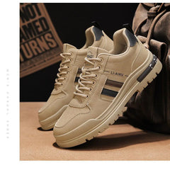 Oulylan Men's Luxury Running Shoes Breathable Skateboarding Shoes Black Thick Soled Comfortable Casual Sports Shoes Denim Boots