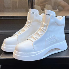 Luxury brand casual sneaker for men White high top air cushion sneakers Man Comfortable Soft Lace up botas masculino 2024