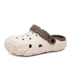 Hollow-Out Shoes for Men, Summer Outdoor Wear, Non-Slip, Wear-Resistant, Closed-Toe Sandals, Men's Beach Casual Sports Soft-Soled Slippers