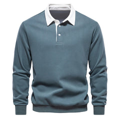 2023 New Autumn Fashion Design Polo Neck Sweatshirts for Men Casual and Social Wear Quality Cotton Mens Sweatshirts