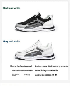 New Men's Breathable Low-Top Lace-Up Casual Shoes Comfortable Sports Shoes Lightweight PU Mesh Upgraded Version Fashionable