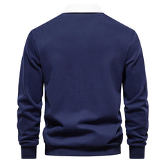 2023 New Autumn Fashion Design Polo Neck Sweatshirts for Men Casual and Social Wear Quality Cotton Mens Sweatshirts