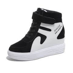 2026 Thick Platform Sneakers Casual Lace-Up Wedges High Heel Womens Shoes Outdoor Black Red Platform Vulcanize Shoes Women