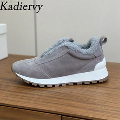 Casual New Sneakers Woman Round Toe Lace Up Outdoors Shoes Cow Suede Patchwork String Bead Comfort Flat Women's Sports Shoes