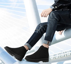 Men Boots Elevator Shoes Hidden Heels Canvas Heightening Shoes For Man Hidden Heels Increase Insole 10CM 8CM Sports Height Shoes