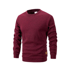 Men's Warm Crew Neck Sweatshirt Fleece Lined Thermal Pullover Autumn Winter Fashion Casual Sweater Loose Knit Long Sleeve Hoodie