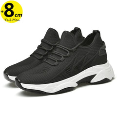 Chunky Lift Shoes Men Elevator Sneakers  Height Increase Insole 6cm  Mesh Summer Plus Size 36-46
