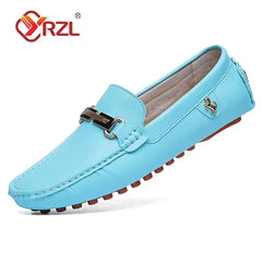 YRZL Men's Loafers Dress Office Shoes Men PU Leather Casual Shoes Lightweight Breathable Comfortable Slip on Driving Shoes Men