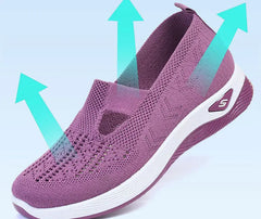 Women's New Summer Shoes Mesh Breathable Sneakers Light Slip on Flat Sandals Anti-slip Walking Woven Shoes Zapatillas De Mujer