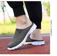Men Slippers Summer Mesh Breathable Home Indoor Slippers Men Thick Bottom Slides Fashion Couple Walking Shoes Chanclas Hombre