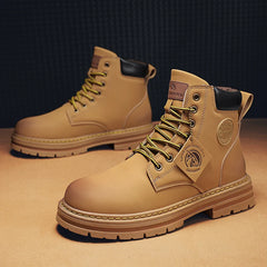 2026 Winter Ankle Boots Men's Boots Outdoor Yellow Boots Classic Design High Top Men Casual Shoes Botas Para Hombre