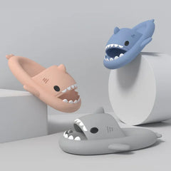 Big Size 36-47 Shark Slippers Men Flip Flops Soft EVA Flats Women Summer Beach Sandals Couple Platform Anti-Slip Bathroom Slides