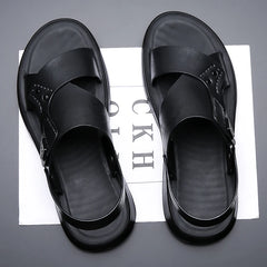 British Style Men's Outdoor Beach Shoes Summer Trend Thick Soled Wear-resistant Men's Oxford Shoes Breathable Casual Sandals