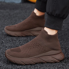 Soft Light Sneakers Men and Women Plus Size 35-46 Unisex Sports Shoes Thick Sole Cushioning EVA Slip On Ankle Socks Shoes