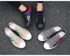 Fashion Men's Canvas Sneakers Casual Shoes Breathable Flat Buckle Loafers Shoes Summer Autumn Mens Designer Men Board Shoes