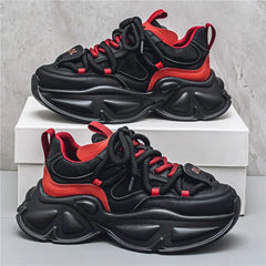 Chunky Sneaker Men Designer Sport Shoes Fashion Casual Microfiber Leather Fabric Breathable Height Increased Flat Platform Shoes