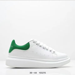 Fashionable Thick Bottomed Casual Shoes Leather Heightening Couple Sneakers Comfortable Breathable Low Top Sports Shoes