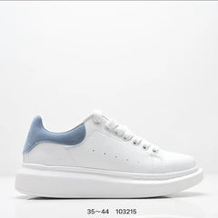 Fashionable Thick Bottomed Casual Shoes Leather Heightening Couple Sneakers Comfortable Breathable Low Top Sports Shoes