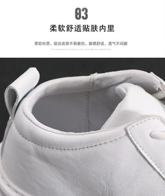 Shoes for Men Fashion Casual Sports Shoes Male Sneakers Trend Genuine Leather 2023 New Flat Running Shoes Large Size 39-46 White
