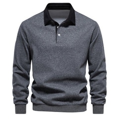 2023 New Autumn Fashion Design Polo Neck Sweatshirts for Men Casual and Social Wear Quality Cotton Mens Sweatshirts