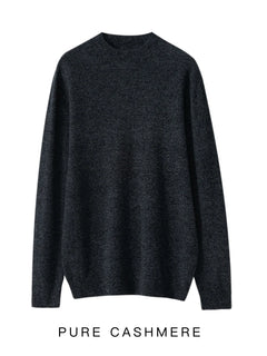New Men's 100% Merino Wool Mock Neck Pullover Soft Warm Jumpers Quality Cashmere Sweater Casual Smart Knitwear Basic Tops Clothi