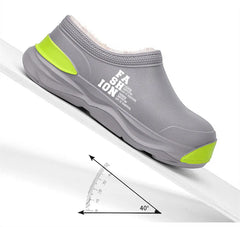 STRONGSHEN Men Plush Warm Chef Shoes Outdoor Garden Clogs Proffesional Waterproof Oilproof Non-Slip Kitchen Shoes For Pet Work