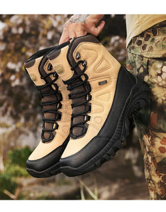 Men Tactical Boots Lace Up Military Army Boot Unisex Work Hiking Shoe Desert Waterproof Brand Climbing Shoe Male Ankle Size Plus