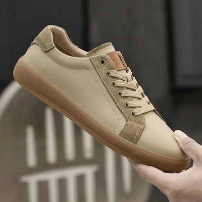 2025 New Luxury Cow Leather Casual Outdoor Sneakers for Men Flat Designer Antiskid Walking Shoes Fashion Lace-Up Oxford Shoes
