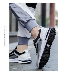 New Men's Breathable Low-Top Lace-Up Casual Shoes Comfortable Sports Shoes Lightweight PU Mesh Upgraded Version Fashionable
