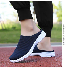 Men Slippers Summer Mesh Breathable Home Indoor Slippers Men Thick Bottom Slides Fashion Couple Walking Shoes Chanclas Hombre