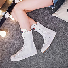 2021 New Short Tube Boots Women Side Zipper Canvas Shoes Casual Shoes Women's Shoes Rubber Shoes Dance Shoes Net Red Shoes Women