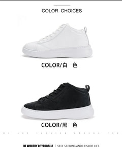 Shoes for Men Fashion Casual Sports Shoes Male Sneakers Trend Genuine Leather 2023 New Flat Running Shoes Large Size 39-46 White