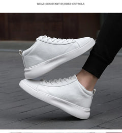 Shoes for Men Fashion Casual Sports Shoes Male Sneakers Trend Genuine Leather 2023 New Flat Running Shoes Large Size 39-46 White