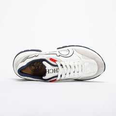 CHCH Women's Tennis Shoes 2024 Spring New Bull Leather+Fabric Spliced Casual Sports Shoes