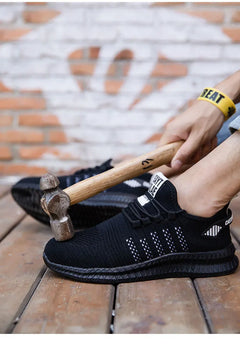 Work Safety Shoes Men's Safety Boots Anti-smash Work Shoes with Steel Toe Shoes Men Work Boots Anti-stab Safety Sneakers Male