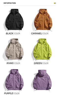 Unisex Outdoor Waterproof Jacket Windbreaker Coat Autumn Breathable Fishing Camping Windproof Jackets Men Women Clothing
